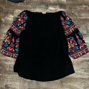 OSO Casuals Embroidered Sleeve Top Size 2x